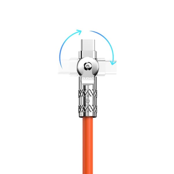 Stærkt vinklet kabel til iPhone USB-C - Lightning 30W 1m 180 rotation orange