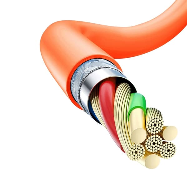 Stærkt vinklet kabel til iPhone USB-C - Lightning 30W 1m 180 rotation orange