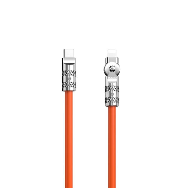 Stærkt vinklet kabel til iPhone USB-C - Lightning 30W 1m 180 rotation orange