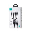 Miniatyrbillede 3 af 7: 4-i-1 kabel USB-A - USB-C 2x iPhone Lightning microUSB 1,2m sort