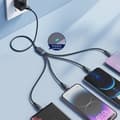Miniatyrbillede 5 af 7: 4-i-1 kabel USB-A - USB-C 2x iPhone Lightning microUSB 1,2m sort