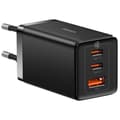 Miniatyrbilde 1 av 4: GaN 2x USB-C USB 65W rask nettverkslader + USB-C-kabel, svart