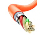 Miniatyrbilde 6 av 6: Sterk vinklet kabel for iPhone USB-A - Lightning 30W 1m 180 rotasjon oransje