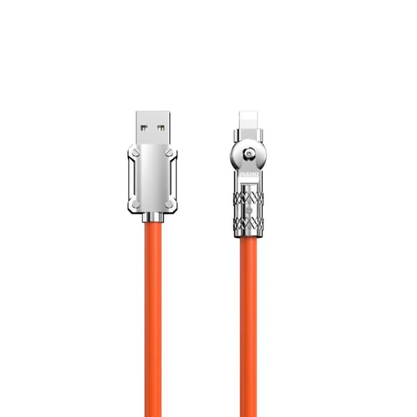 Sterk vinklet kabel for iPhone USB-A - Lightning 30W 1m 180 rotasjon oransje