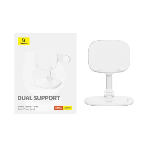 Justerbart stativ til tablet og telefon Seashell Series hvid