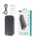 Miniatyrbillede 3 af 7: HUB Adapter M52 USB-C USB-A HDMI VGA DP SD TF RJ45 Aux PD Grå
