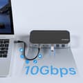 Miniatyrbillede 6 af 7: HUB Adapter M52 USB-C USB-A HDMI VGA DP SD TF RJ45 Aux PD Grå