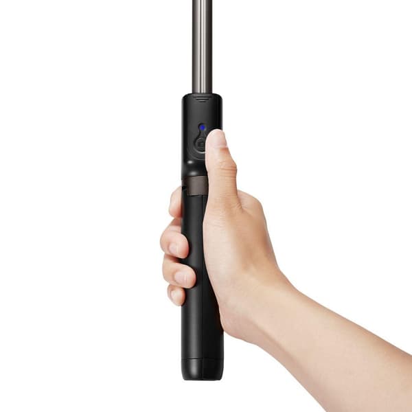 2in1 Telescopic Selfie Stick med fjärrkontroll och stativ, svart telefonställ