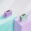Miniatyrbillede 5 af 6: GaN 65W netværksoplader 3 porte 1x USB 2x USB-C lilla