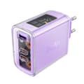 Miniatyrbillede 1 af 6: GaN 65W netværksoplader 3 porte 1x USB 2x USB-C lilla