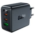 Miniatyrbillede 2 af 6: Hurtig GaN oplader 2x USB-C USB-A PPS PD QC4+ 65W sort