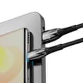 Miniatyrbild 8 av 8: Slitstark flexibel snabbladdningskabel USB-A - USB-C 100W 1m svart