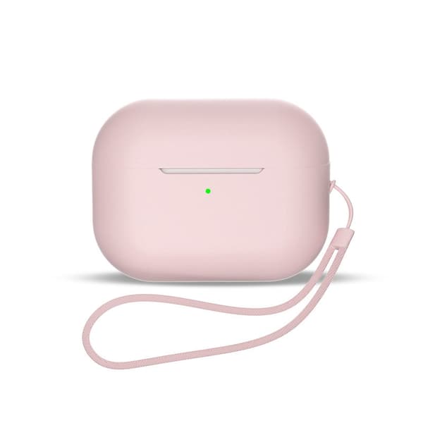 Silikonetui til AirPods 1/2 hodetelefoner + håndleddsstropp rosa