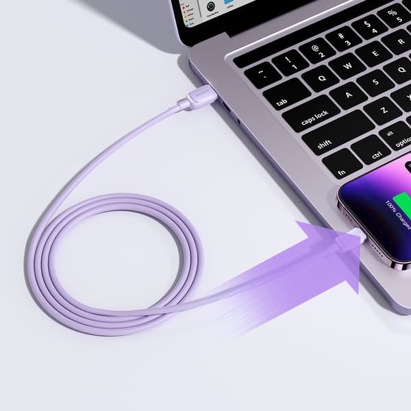 Kaapeli iPhonelle USB-A - Lightning 2.4A 1.2m violetti