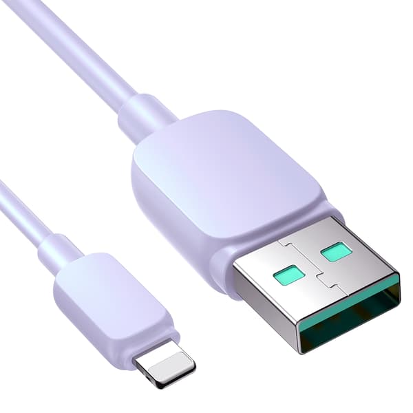 Kaapeli iPhonelle USB-A - Lightning 2.4A 1.2m violetti