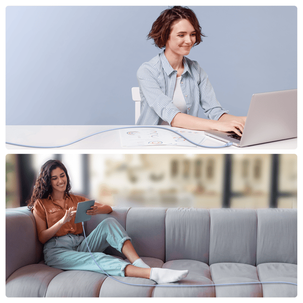 USB-C - USB-C kabel 100W 1,2m blå