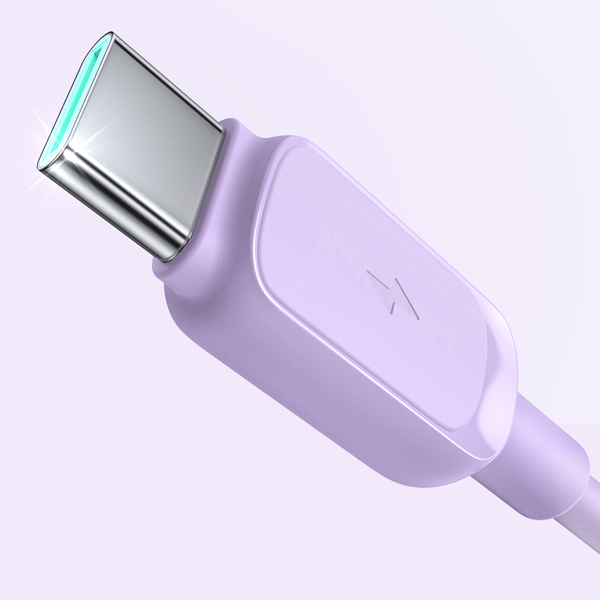 USB-A - USB-C-kaapeli 3A 1,2 m violetti