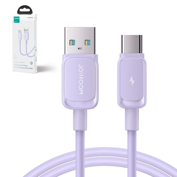 USB-A - USB-C-kaapeli 3A 1,2 m violetti