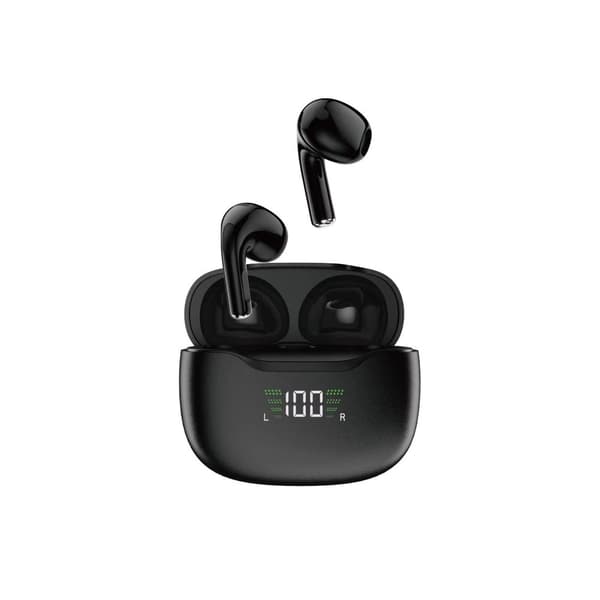 Bluetooth 5.1 TWS U15N LED trådlösa hörlurar, svarta