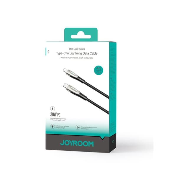 Kabel til iPhone Star-Light Series USB-C - Lightning 30W 1,2m sort