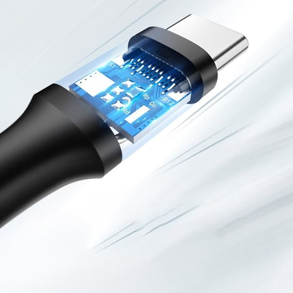 Slitesterk USB - USB-C-kabel 480 Mbps 3A 1,5m svart