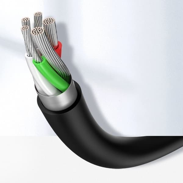 Slitesterk USB - USB-C-kabel 480 Mbps 3A 1,5m svart