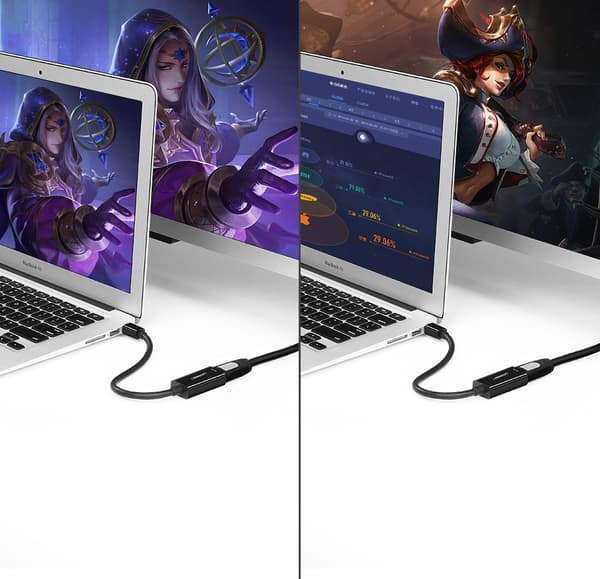 FHD Mini DisplayPort (han) til HDMI (hun) adapter hvid