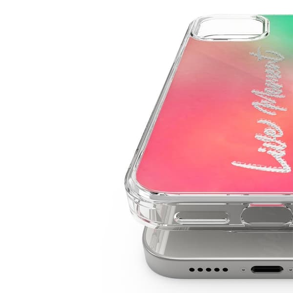 Pansret deksel med gelramme iPhone 12 Pro Max Fusion Design rosa-grønn
