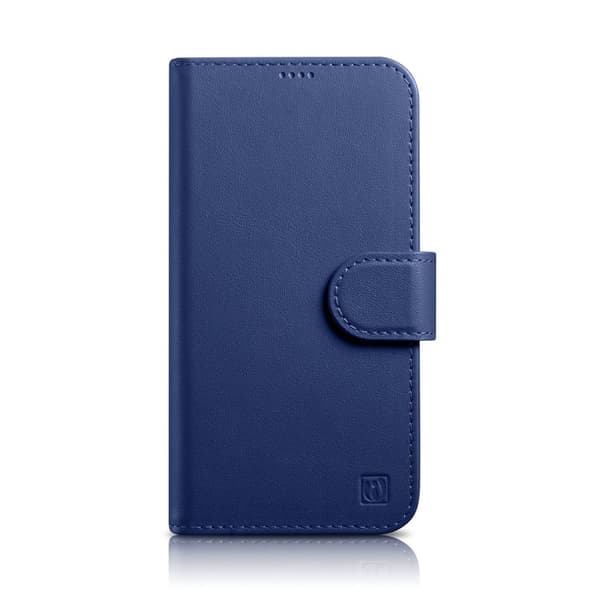 2-i-1 læder Flip Cover iPhone 14 Plus Anti-RFID pung etui Blå