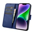 Miniatyrbillede 1 af 6: 2-i-1 læder Flip Cover iPhone 14 Plus Anti-RFID pung etui Blå