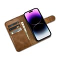 Miniatyrbilde 5 av 5: 2-i-1 Leather Flip Cover iPhone 14 Pro Anti-RFID oljevoks lommebokveske lysebrun