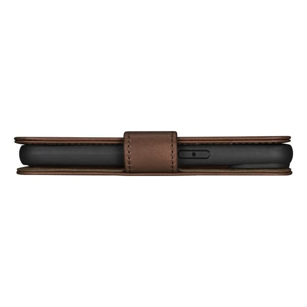 2-i-1 læder Flip Cover iPhone 14 Plus Anti-RFID olievoks pung etui mørkebrun
