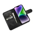 Miniatyrbillede 7 af 7: 2-i-1 læder Flip Cover iPhone 14 Plus Anti-RFID Oil Wax Pung etui Sort