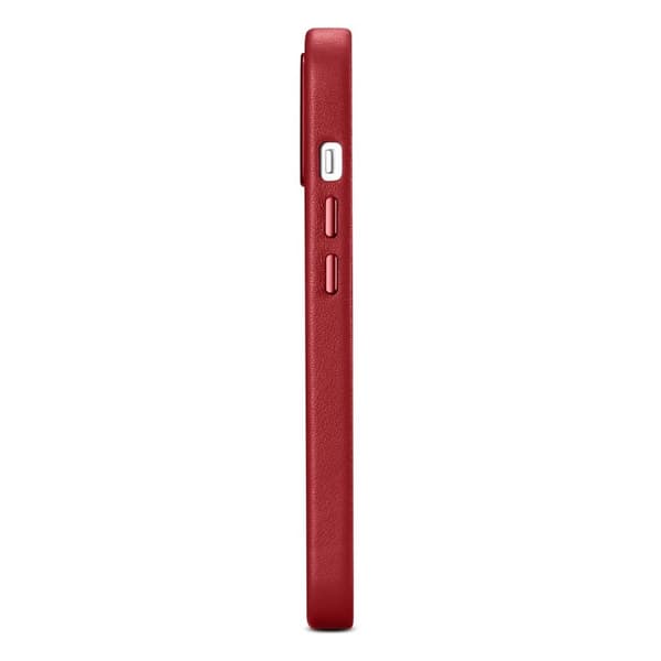 Naturligt læder cover til iPhone 14 Plus MagSafe Cover Læder rødt