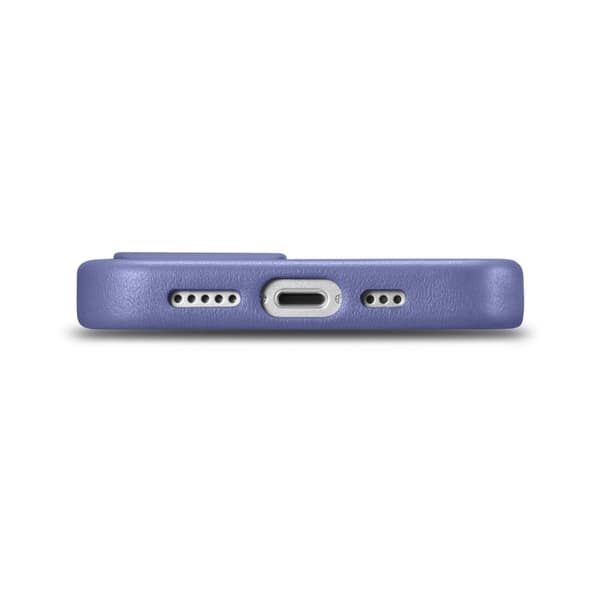 Naturligt læder cover til iPhone 14 Plus MagSafe Cover Læder lys lilla