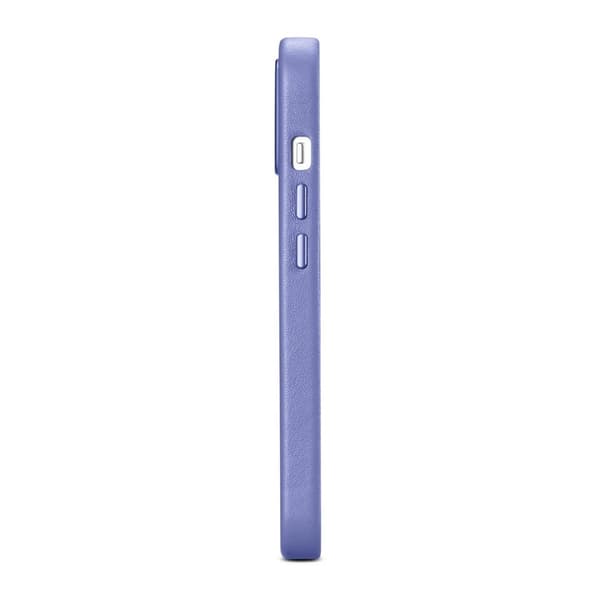 Naturligt læder cover til iPhone 14 Plus MagSafe Cover Læder lys lilla