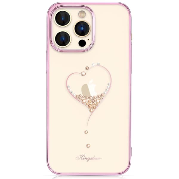 iPhone 14 Plus cover dekoreret med lyserøde krystaller fra Wish Series