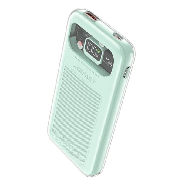 Powerbank 10000mAh Sparkling Series hurtigopladning 30W grøn