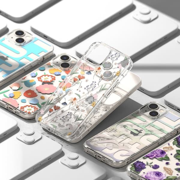 Pansret cover med geléramme iPhone 14 Plus Fusion Design Floral Transparent