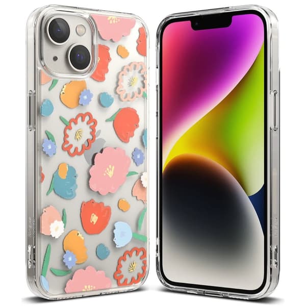 Pansret cover med geléramme iPhone 14 Plus Fusion Design Floral Transparent