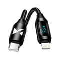 Miniatyrbilde 1 av 2: iPhone USB-C - Lightning-kabel med LED-skjerm 36W 1m svart