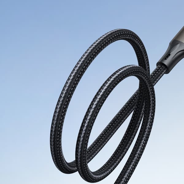 USB-C 100 W Light-Speed Series 1,2 m musta kaapeli