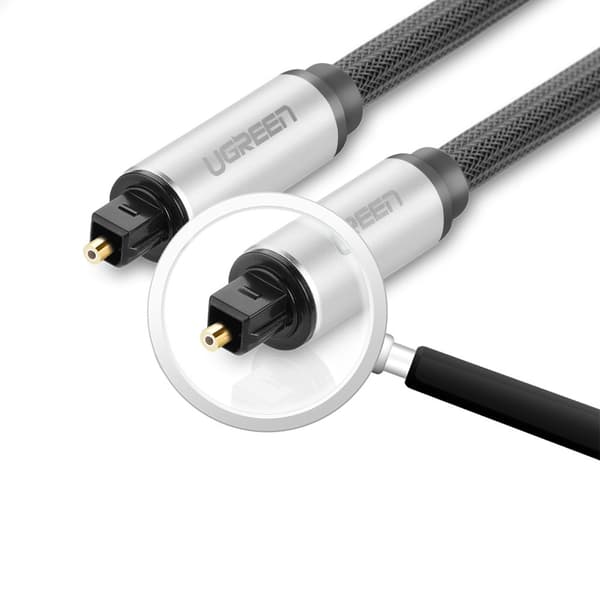 Toslink SPDIF optisk kabel 3m grå