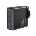 Miniatyrbilde 7 av 7: GaN 140W nettlader, engelsk UK plugg 3x USB-C USB-A + USB-C kabel 1,2m