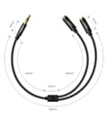 Miniatyrbillede 5 af 5: Audio splitter kabel minijack 3,5 mm - 2x minijack 3,5 mm 21cm sort