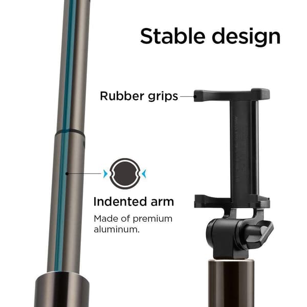 Højkvalitets teleskopisk Selfie stick 18-77cm sort