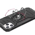Pikkukuva 5 / 9: Panssarikotelon kansi + magneettipidike iPhone 13 Pro Ring Armor musta