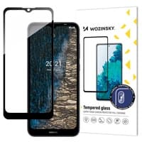 Koko näytön karkaistu lasi kehyksellä Nokia C20/C10 Full Glue musta