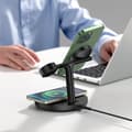 Miniatyrbilde 7 av 7: 3-i-1-stativ induktiv lader for iPhone Apple Watch AirPods + USB-C-kabel 1m svart