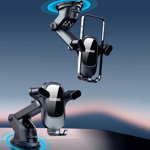 Biltelefonholder for cockpit, dashbord, svart